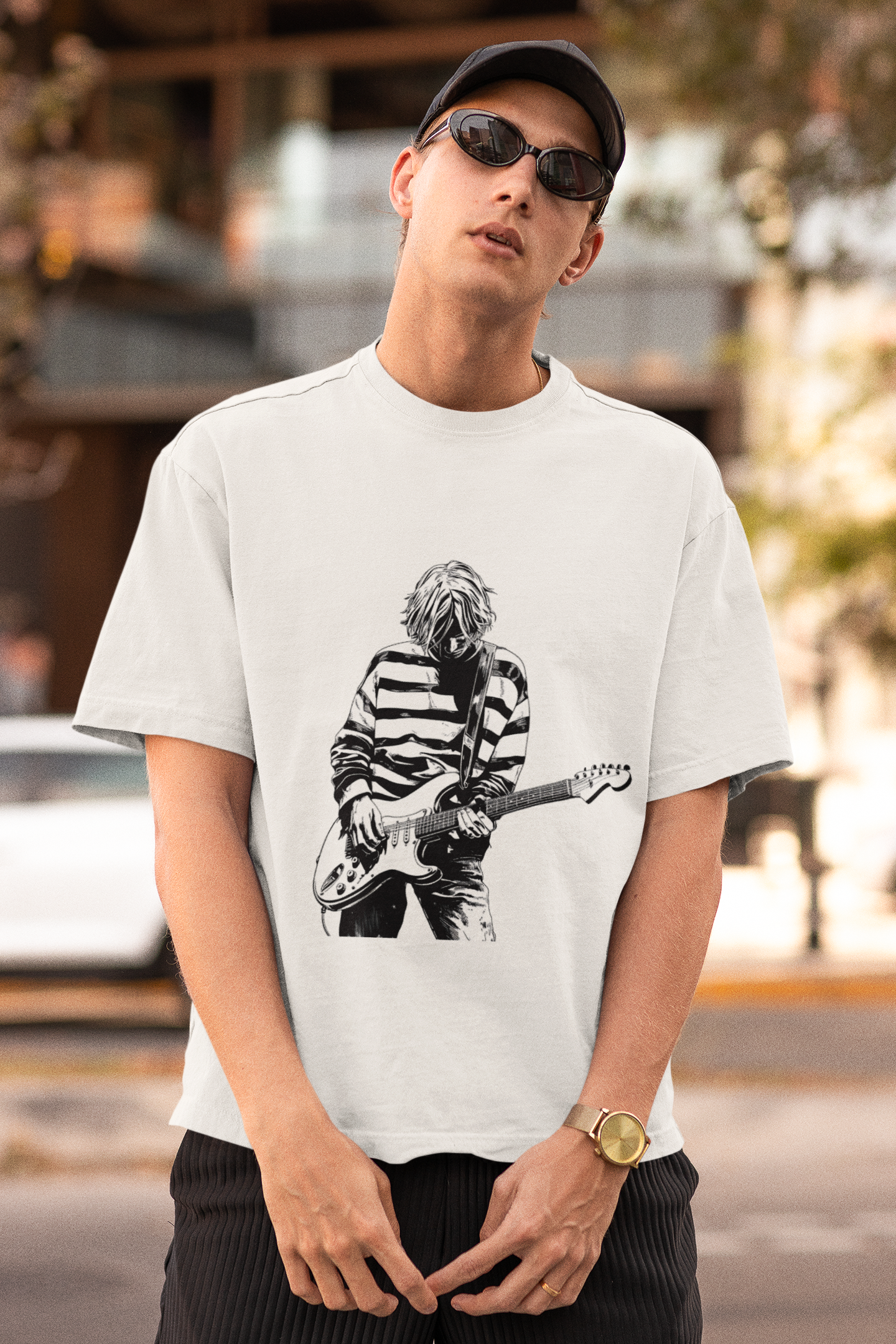 Grunge-Kurzarm-Oversize-T-Shirt